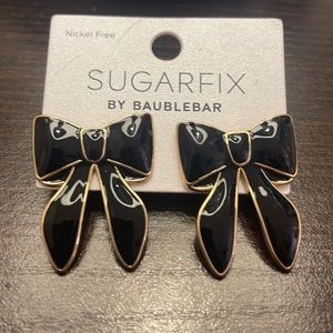 NWT Sugarfix by Baublebar Black Bow Earrings